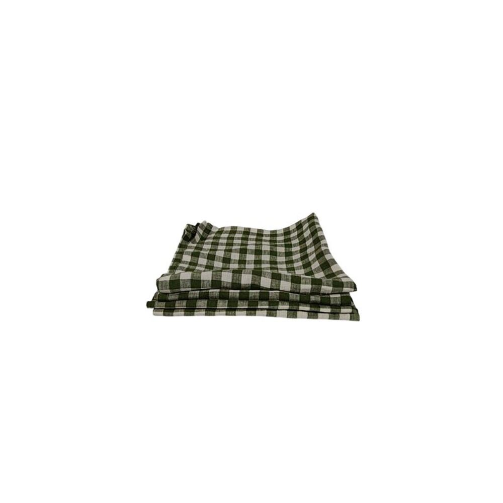 Quince Home Gingham Table Napkin Set of 4 Green 20x20